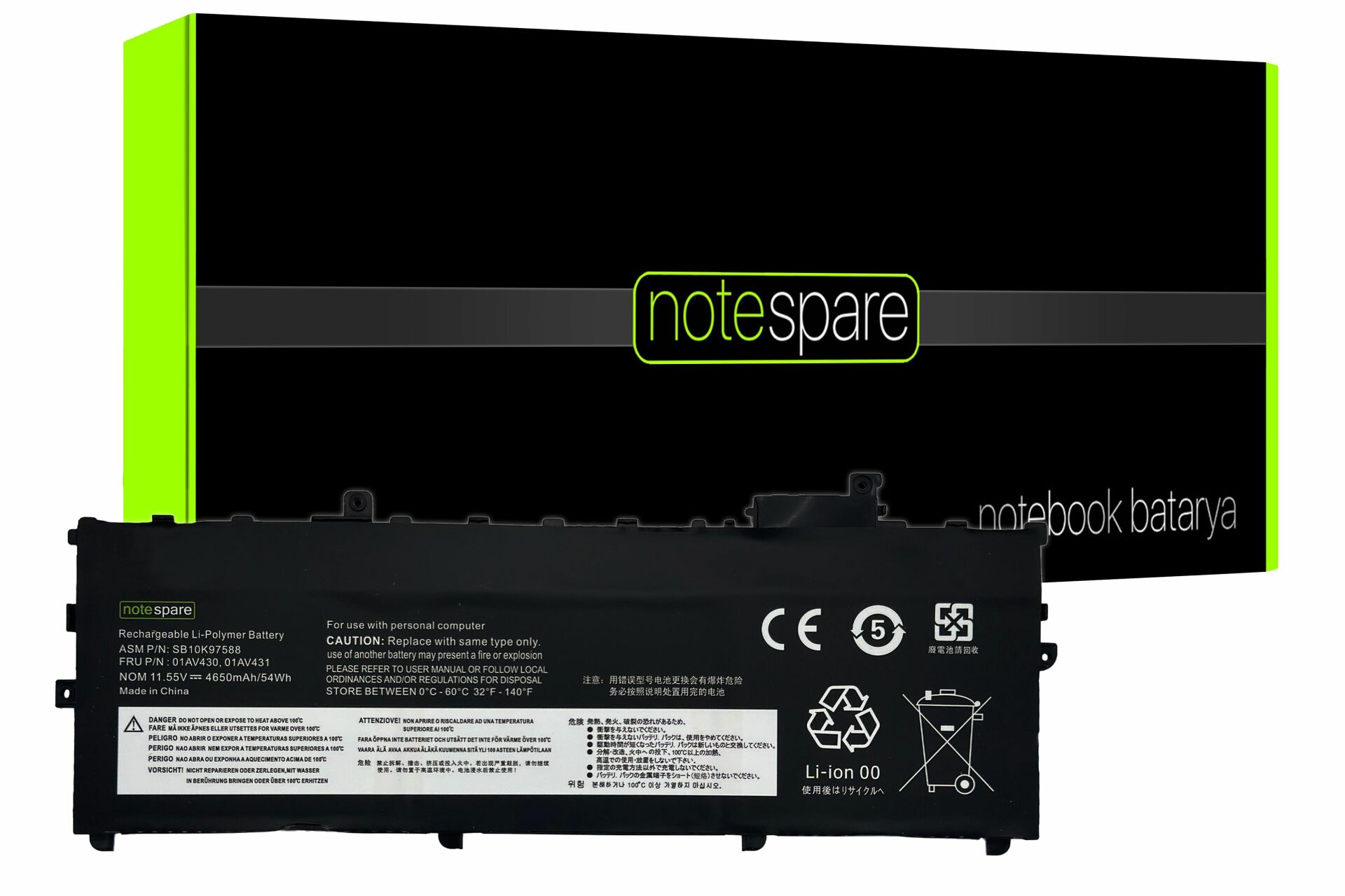Lenovo ile Uyumlu Thinkpad X1 Carbon 6Th Gen 20Kgs8Xc00 Notebook Batarya Pil