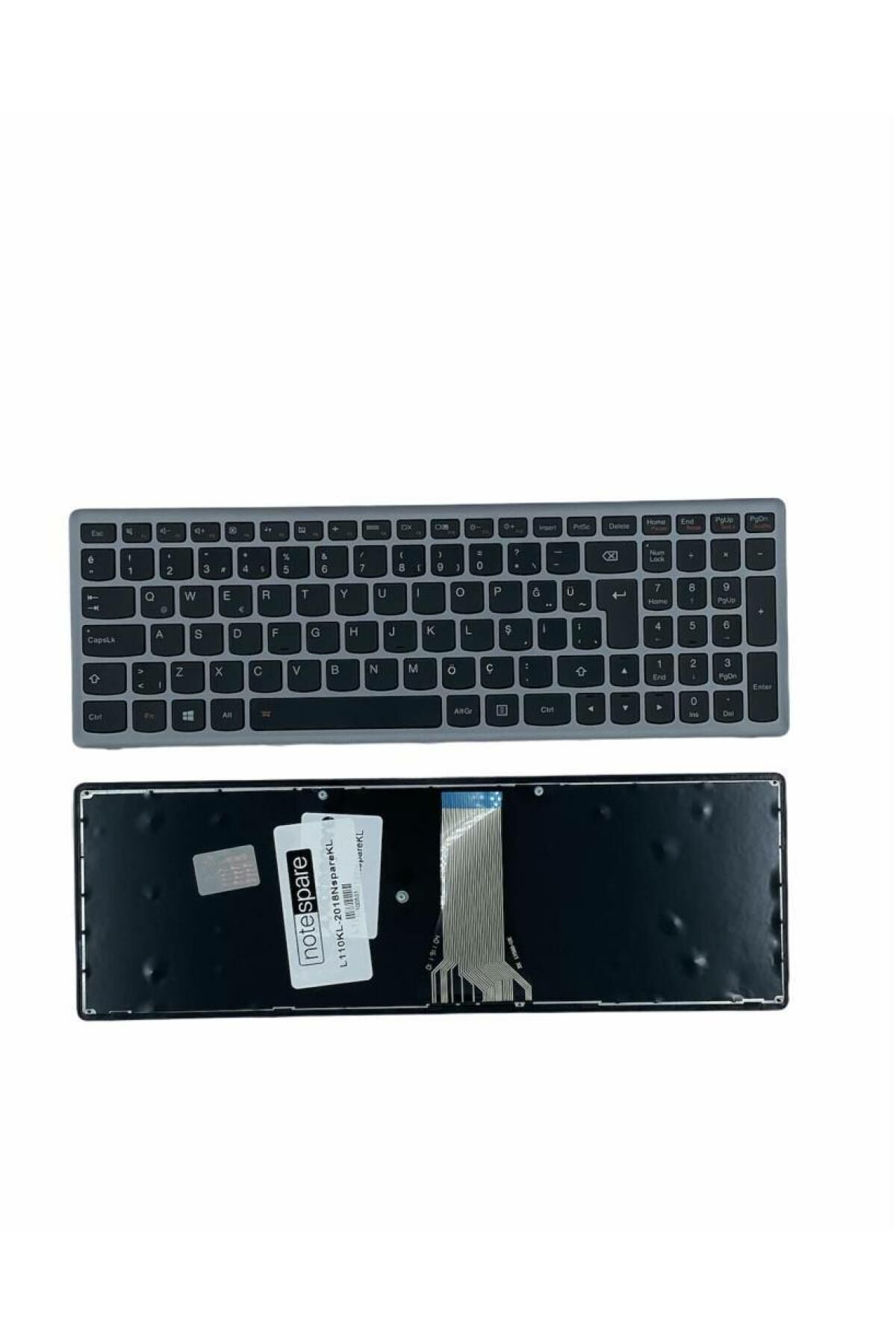 Lenovo ile Uyumlu S500, S510P Notebook Klavye Gümüş Gri TR