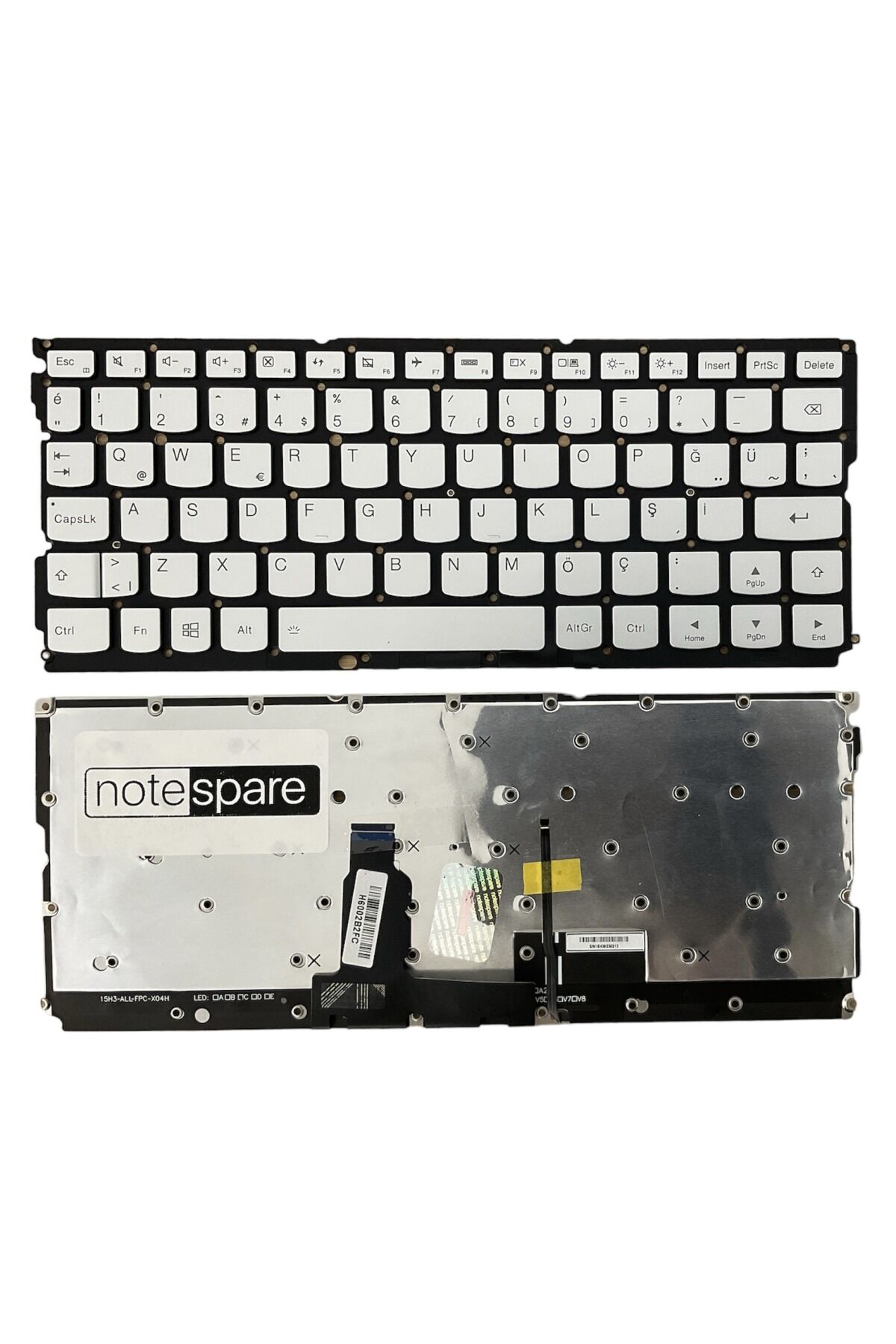 Lenovo ile Uyumlu 900S-12ISK-80Ml0068PB Notebook Klavye Işıklı Gümüş Gri TR