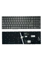 Lenovo ile Uyumlu IdeaPad 320R-17ISK, 330-15ARR Klavye Işıklı Füme TR Power Tuşlu Versiyon