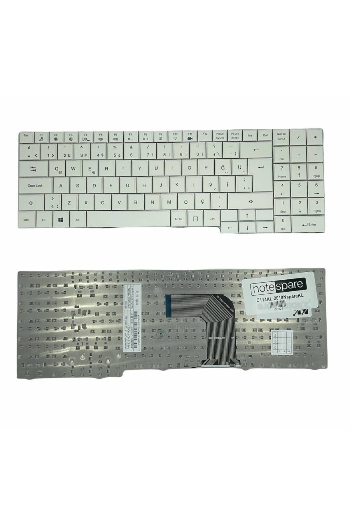 Casper ile Uyumlu Nirvana CMY.3110-4K35V-B, CMY.3110-4K35V-S Notebook Klavye Beyaz TR