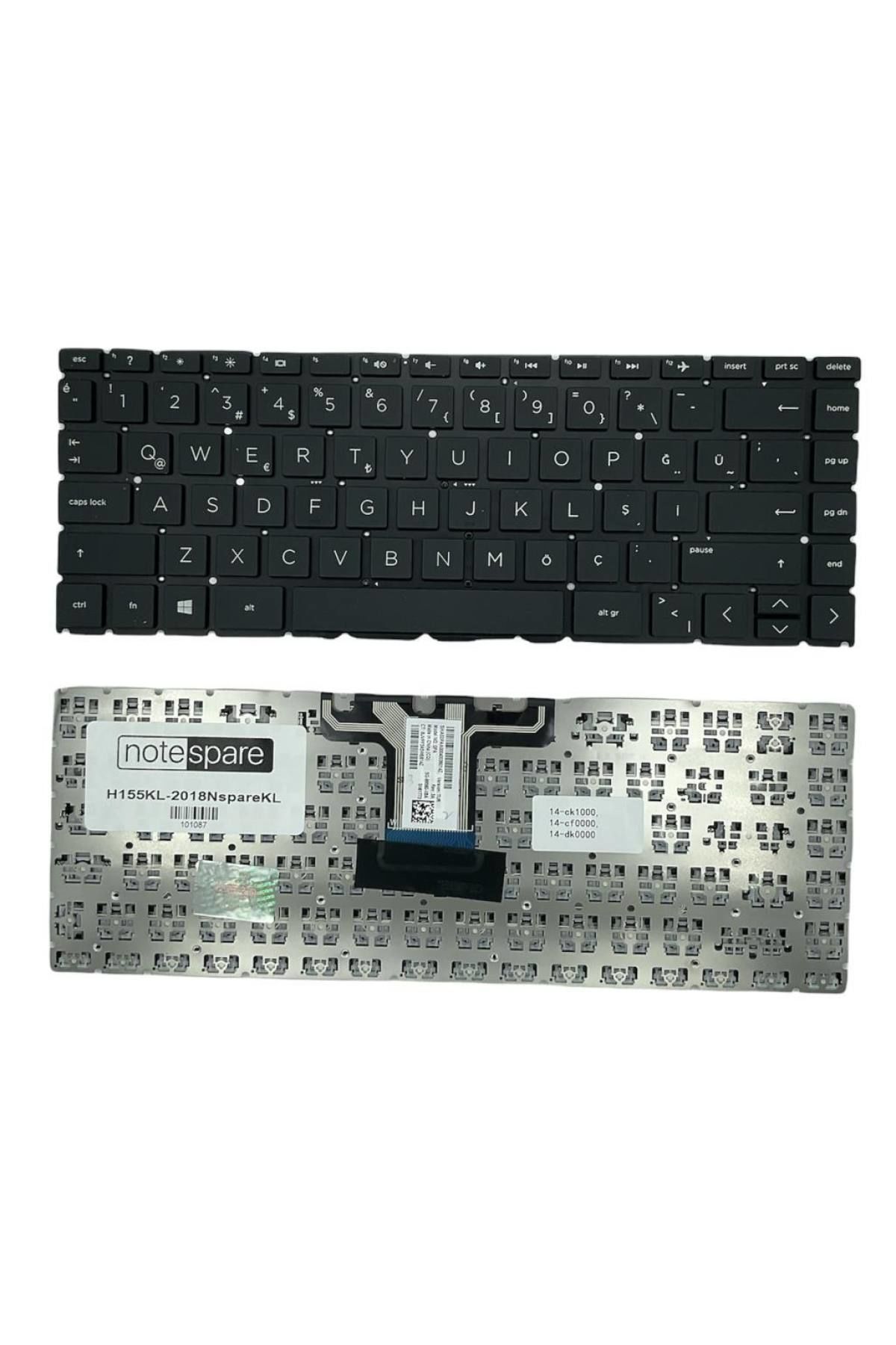 Hp ile Uyumlu 14-CF2016NT (222Y5EA), 14-CF2017NT (222Y6EA) Notebook Klavye Siyah TR