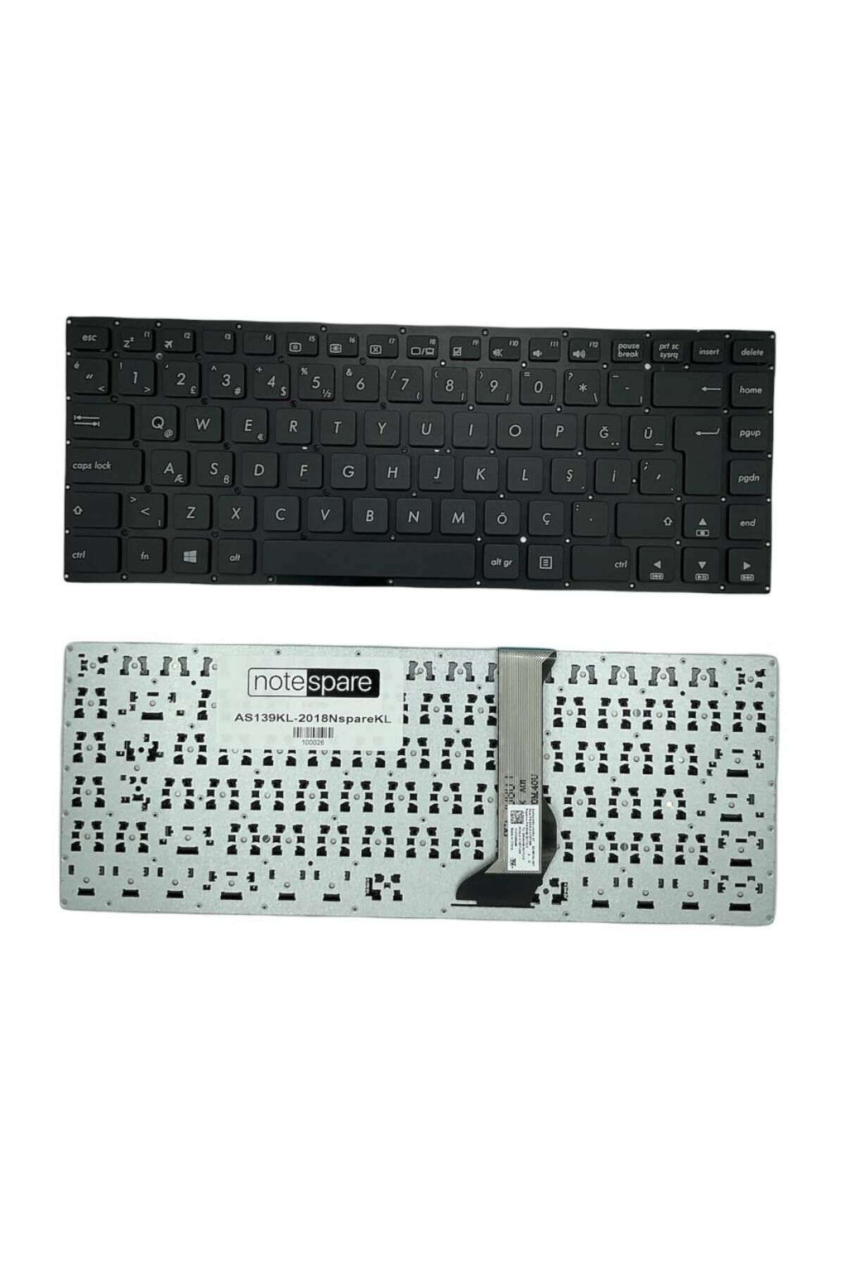 Asus ile Uyumlu VivoBook E502NA-GO021T, E502SA-XX219T, E502SA-XX221T Notebook Klavye Siyah TR