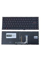 Msi ile Uyumlu WP65, WS65 Klavye Işıklı Siyah Kırmızı Tuşlu TR Küçük Enter Versiyon