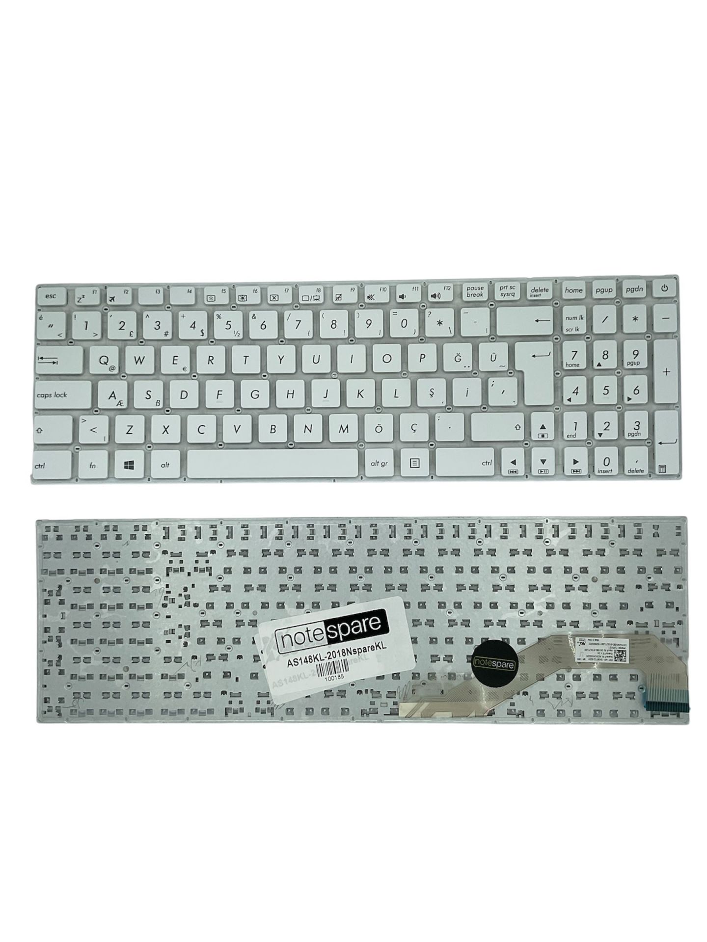 Asus ile Uyumlu 0KNB0-610TUS00, AEXKAA00010, AEXKAAX0010 Notebook Klavye Beyaz TR