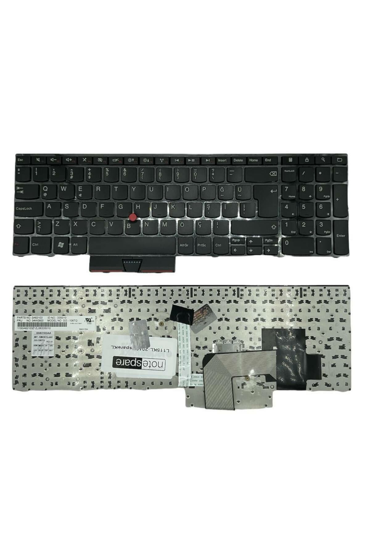 Lenovo ile Uyumlu ThinkPad e520 Notebook Klavye Siyah TR