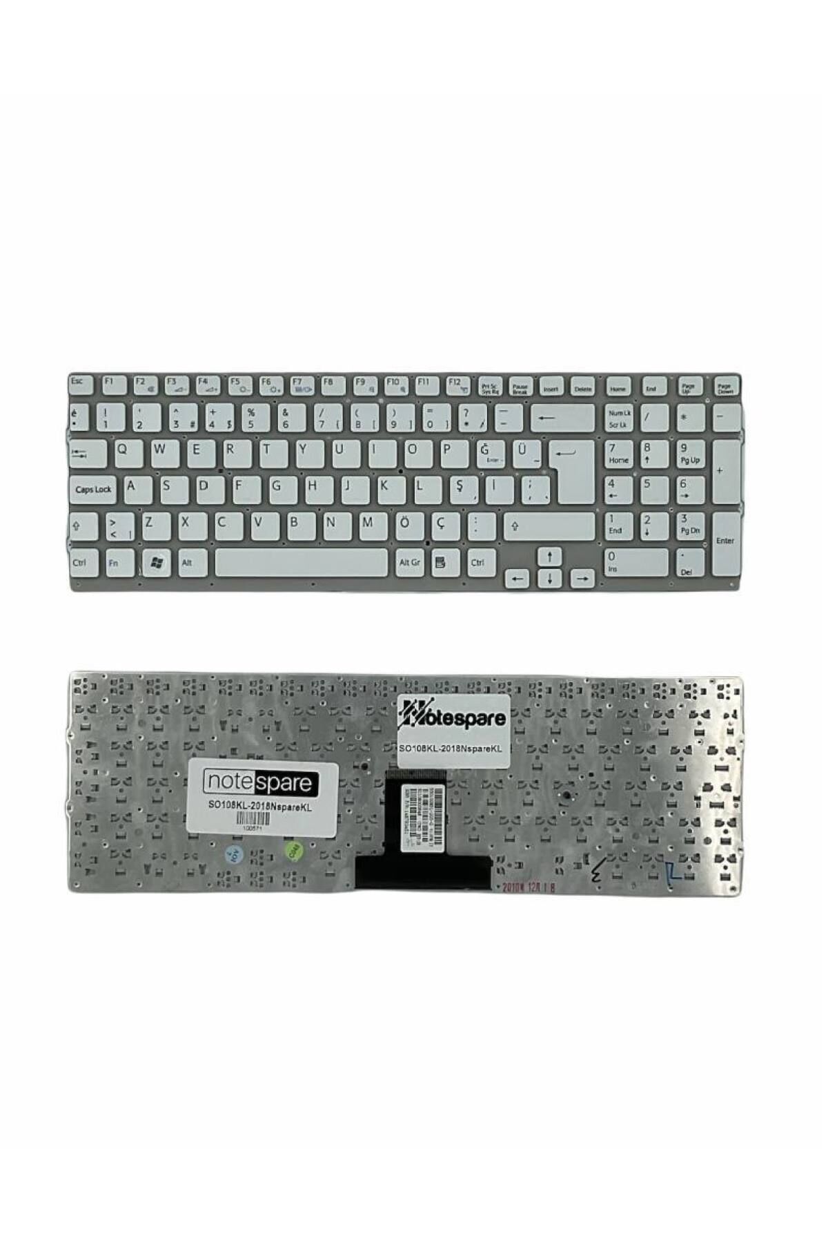 Sony ile Uyumlu Vaio VPCEB3L1E, VPCEB3L9E, VPCEB3M1E, VPCEB3M1R Notebook Klavye Beyaz TR