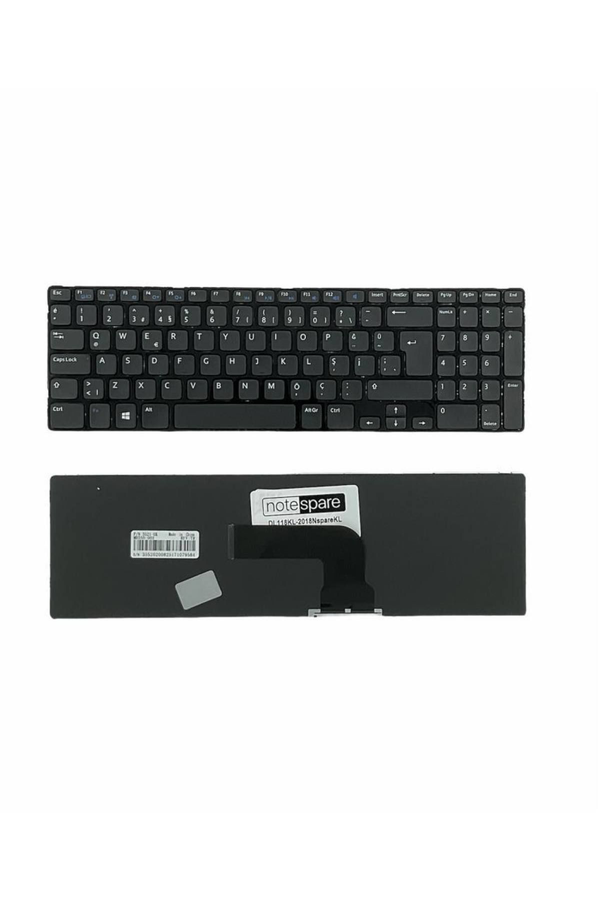 Dell ile Uyumlu Inspiron 3521 B32W45C, 3521 B33F45C, 3521 B33F67C Notebook Klavye Siyah TR