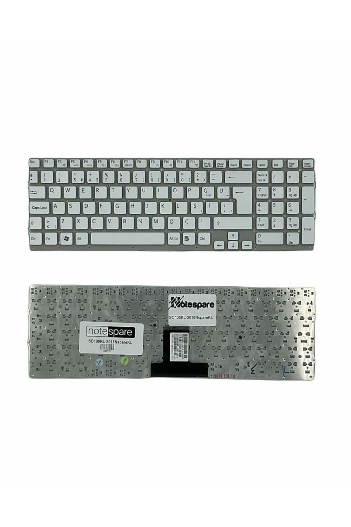 Sony ile Uyumlu Vaio VPCEB4M1R, VPCEB4S1E, VPCEB4S1R, VPCEB4X0E Notebook Klavye Beyaz TR