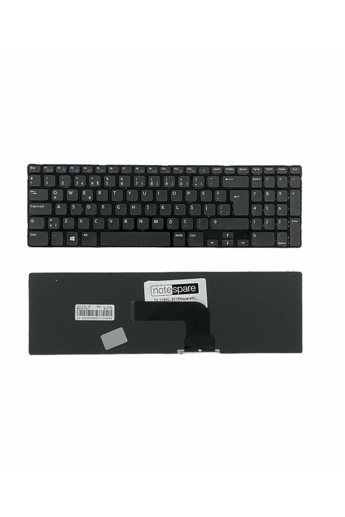 Dell ile Uyumlu Inspiron 3537 B20F61C, 3537 P28F, 5521 G33F81C Notebook Klavye Siyah TR