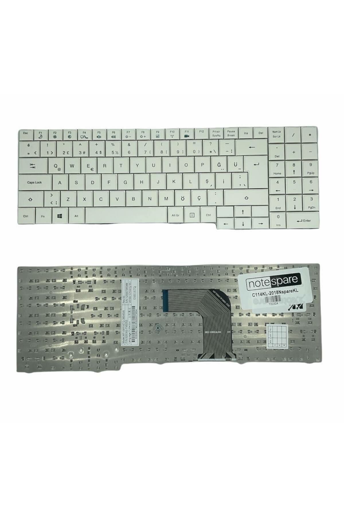 Vestel ile Uyumlu Onyx CN.TKP-820C Notebook Klavye Beyaz TR