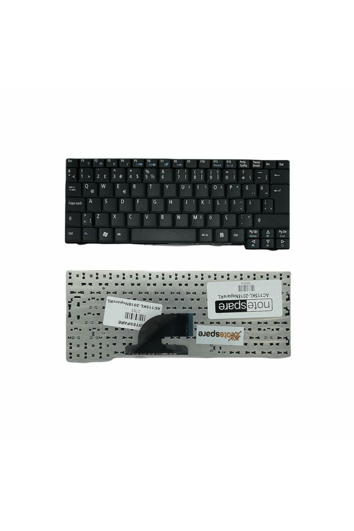 Acer ile Uyumlu Aspire One D150, D250, KAV10, KAV60, ND1, P531H Notebook Klavye Siyah TR