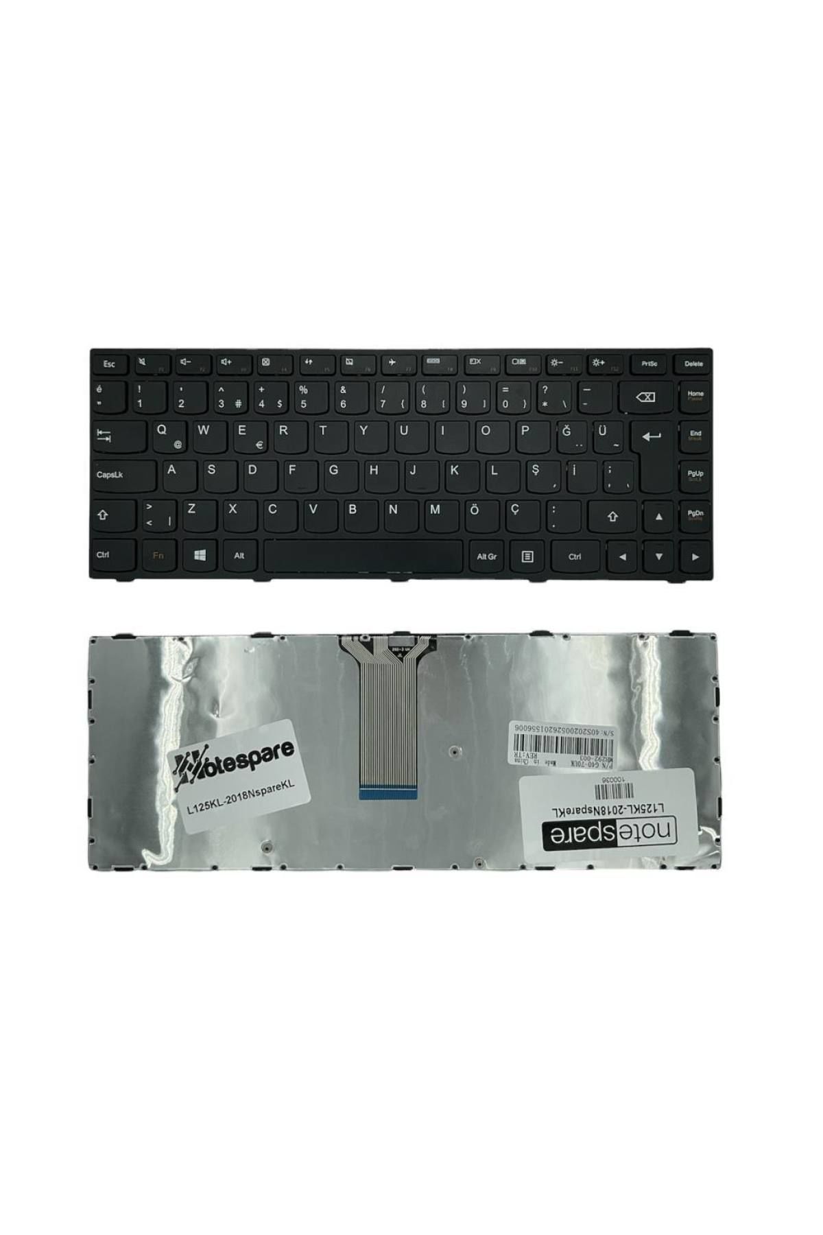 Lenovo ile Uyumlu Yoga 500-14ACL, 500-14ACZ, 500-14ISK Notebook Klavye Siyah TR
