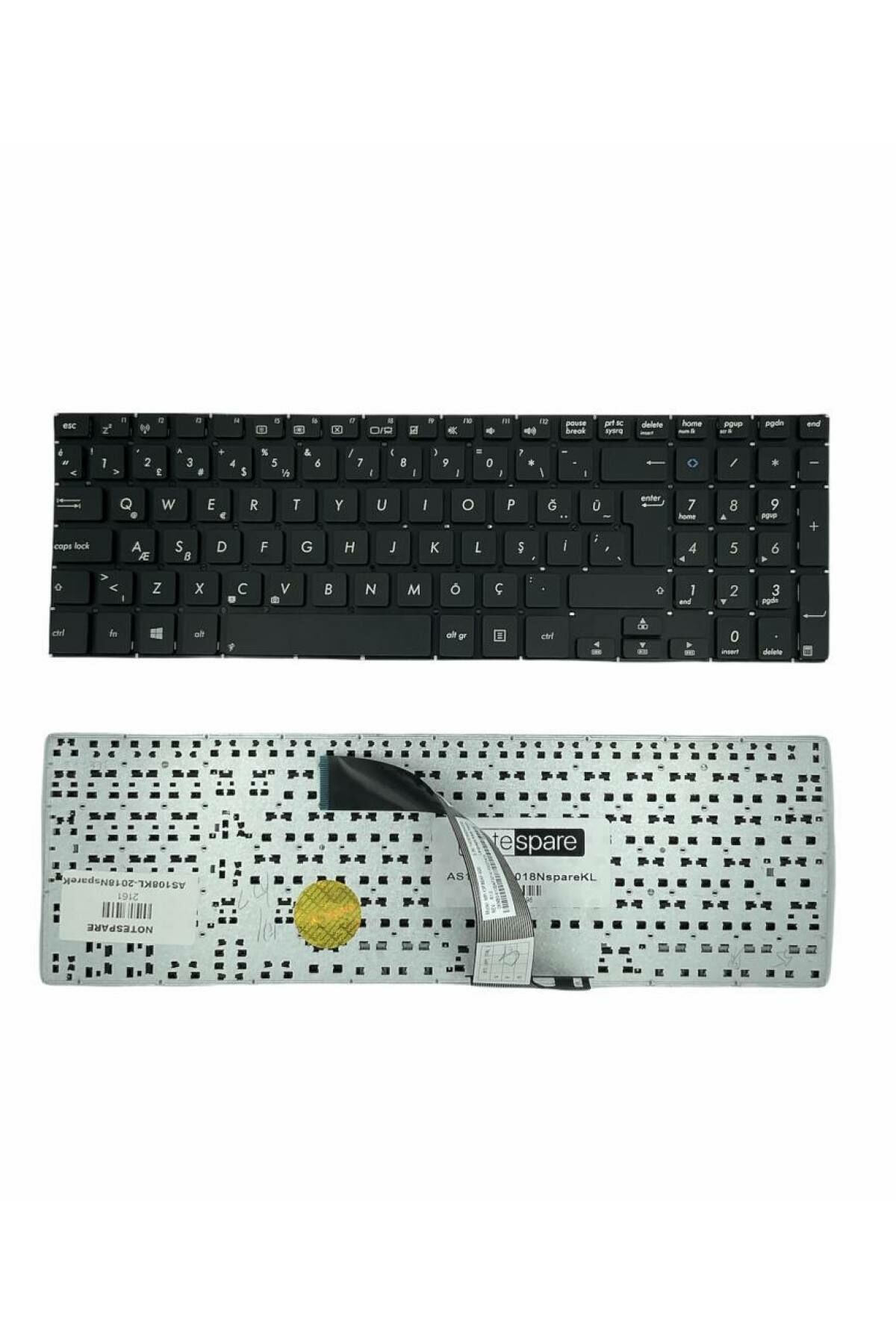 Asus ile Uyumlu TP501, TP501U, TP501UB, TP501UQ Notebook Klavye Siyah TR
