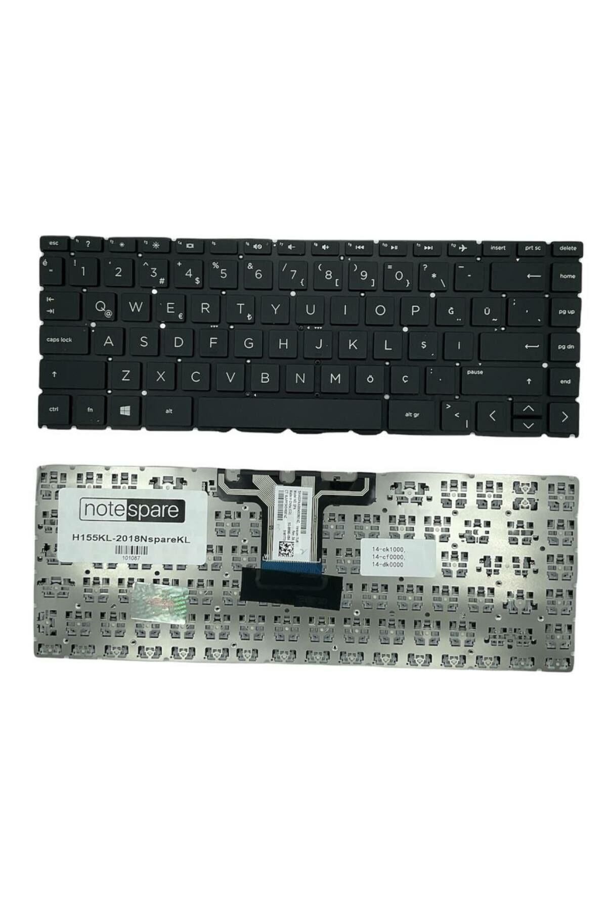 Hp ile Uyumlu Pavilion X360 14-CD, X360 14-CE, X360 14-CF Notebook Klavye Siyah TR