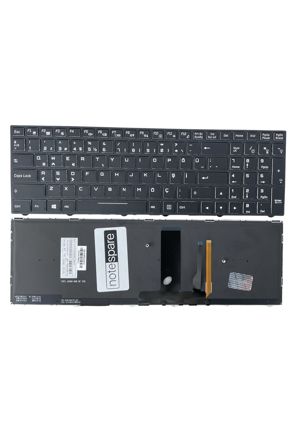 Monster ile Uyumlu Tulpar T7 V13, T7 V13.1 Notebook Klavye RGB Işıklı Versiyon Siyah TR
