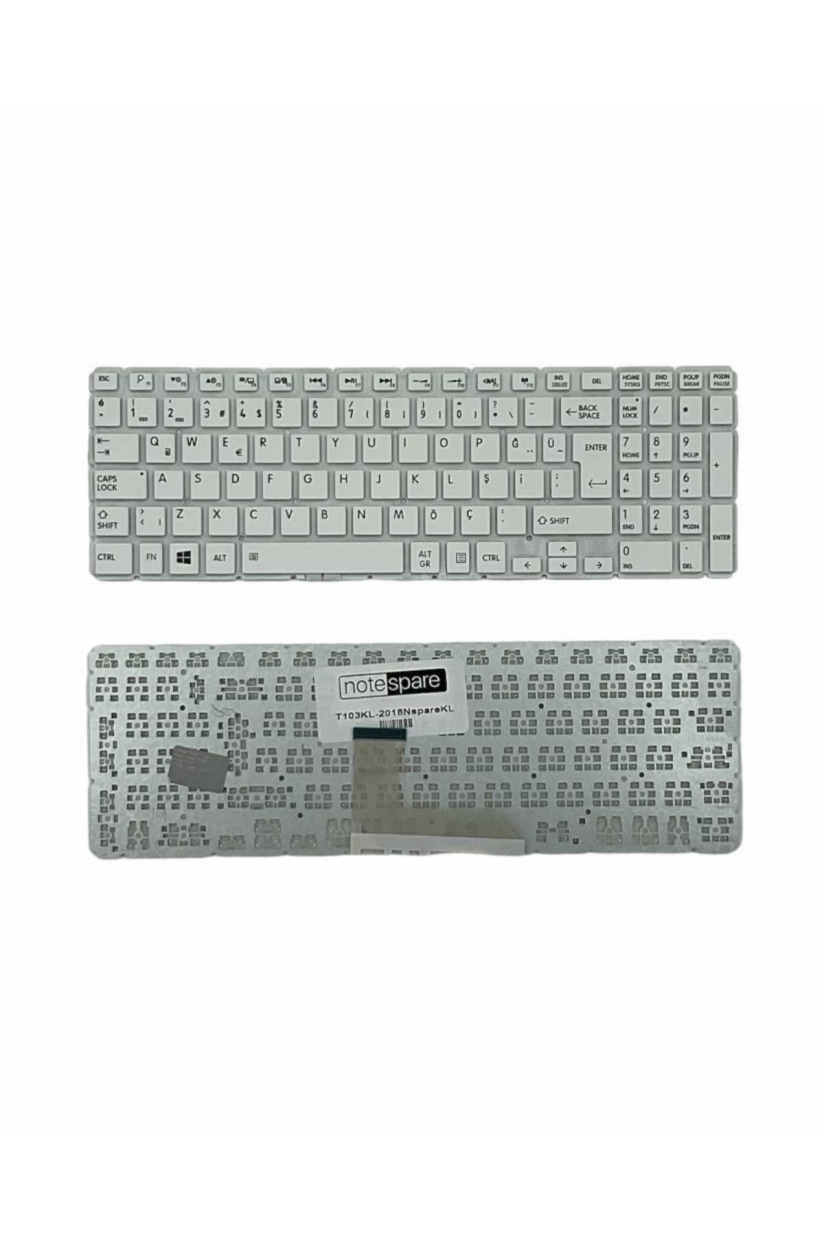 Toshiba ile Uyumlu Satellite L55Dt-B, L55t-B, L70-C, L70D-C Notebook Klavye Beyaz TR