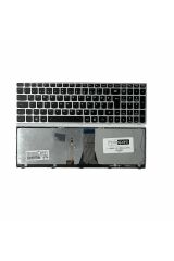 Lenovo ile Uyumlu IdeaPad 300-15ABM, 300-15IBR, 300-15ISK Notebook Klavye Işıklı Gümüş Gri TR