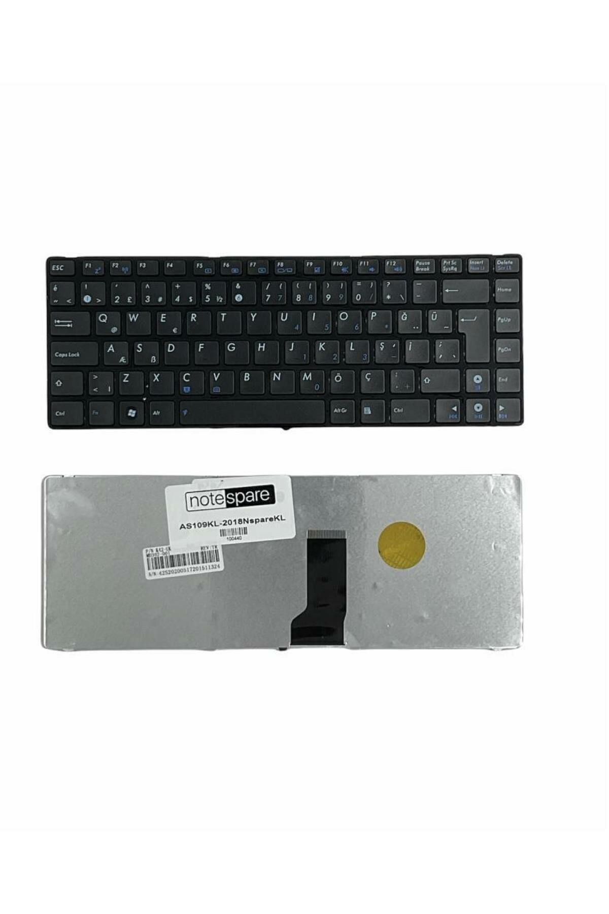 Asus ile Uyumlu A43E-I243SV-SL, A43E-I245SD-SL, A43E-I245SM-SL Notebook Klavye Siyah TR