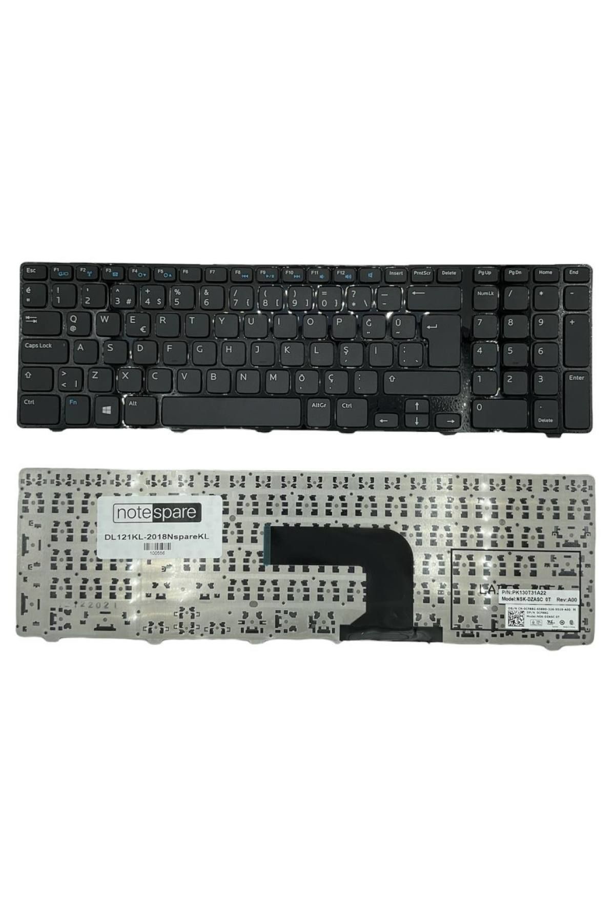 Dell ile Uyumlu PK130T32A00, PK130T33A00, V119725BS1 Notebook Klavye Siyah TR