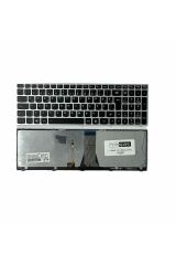 Lenovo ile Uyumlu 300-15ISK 80Q700LBTX, 300-15ISK 80Q700S0TX Notebook Klavye Işıklı Gümüş Gri TR