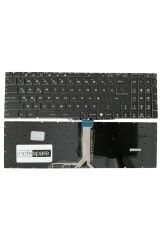 Msi ile Uyumlu GS63 Stealth Pro 7RE-029XTR Notebook Klavye Işıklı Siyah TR RGB Kontrollü Versiyon