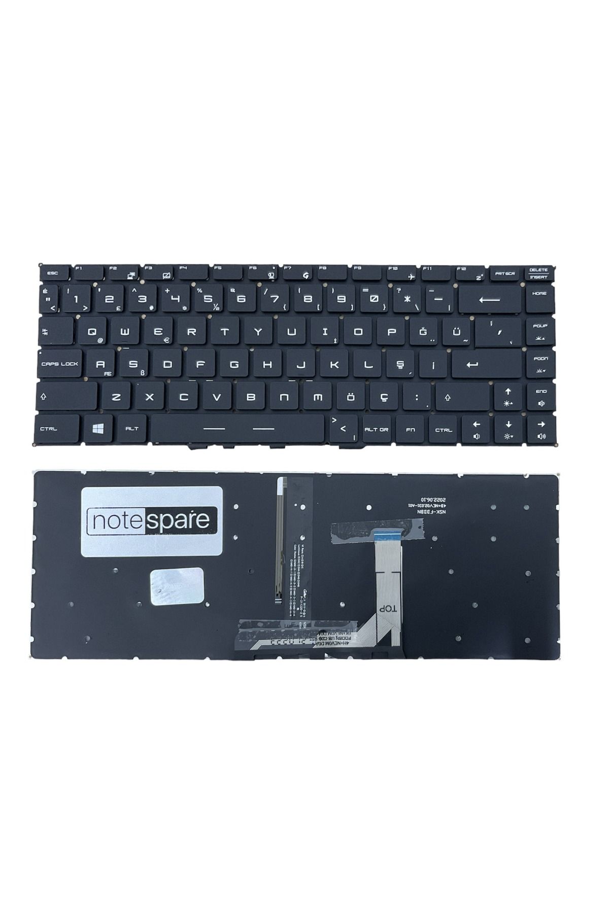 Msi ile Uyumlu WS65 9TM-1012TR Klavye Işıklı Siyah TR Küçük Enter Versiyon
