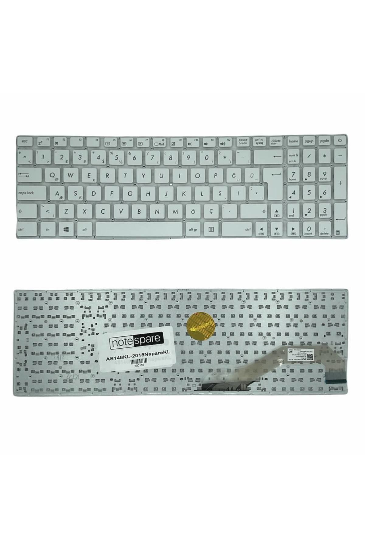 Asus ile Uyumlu X543MA-DM12360, X543MA-DM12361, X543MA-DM1318 Notebook Klavye Beyaz TR