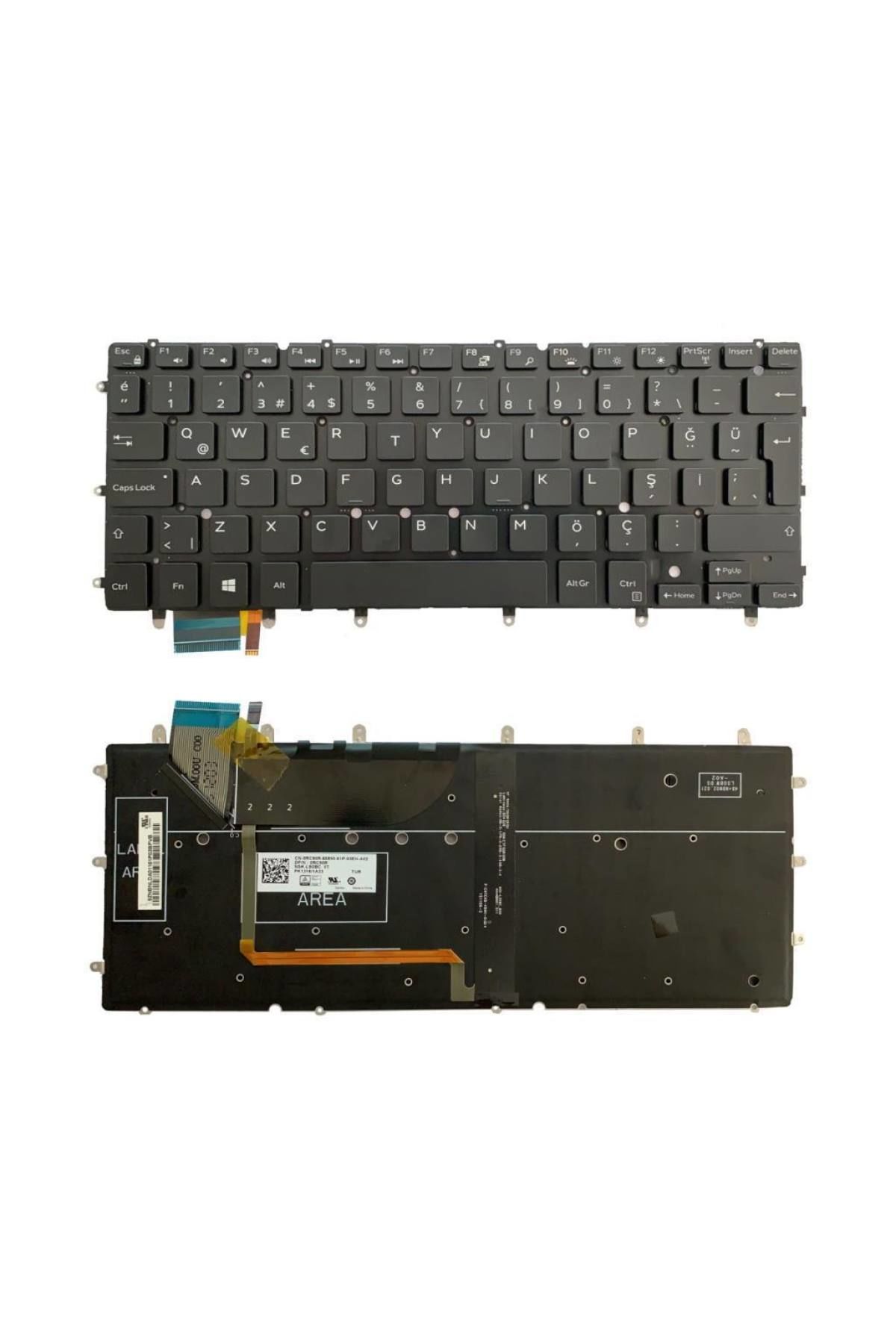 Dell ile Uyumlu 13-7000, 13-7353 Notebook Klavye Işıklı Siyah TR