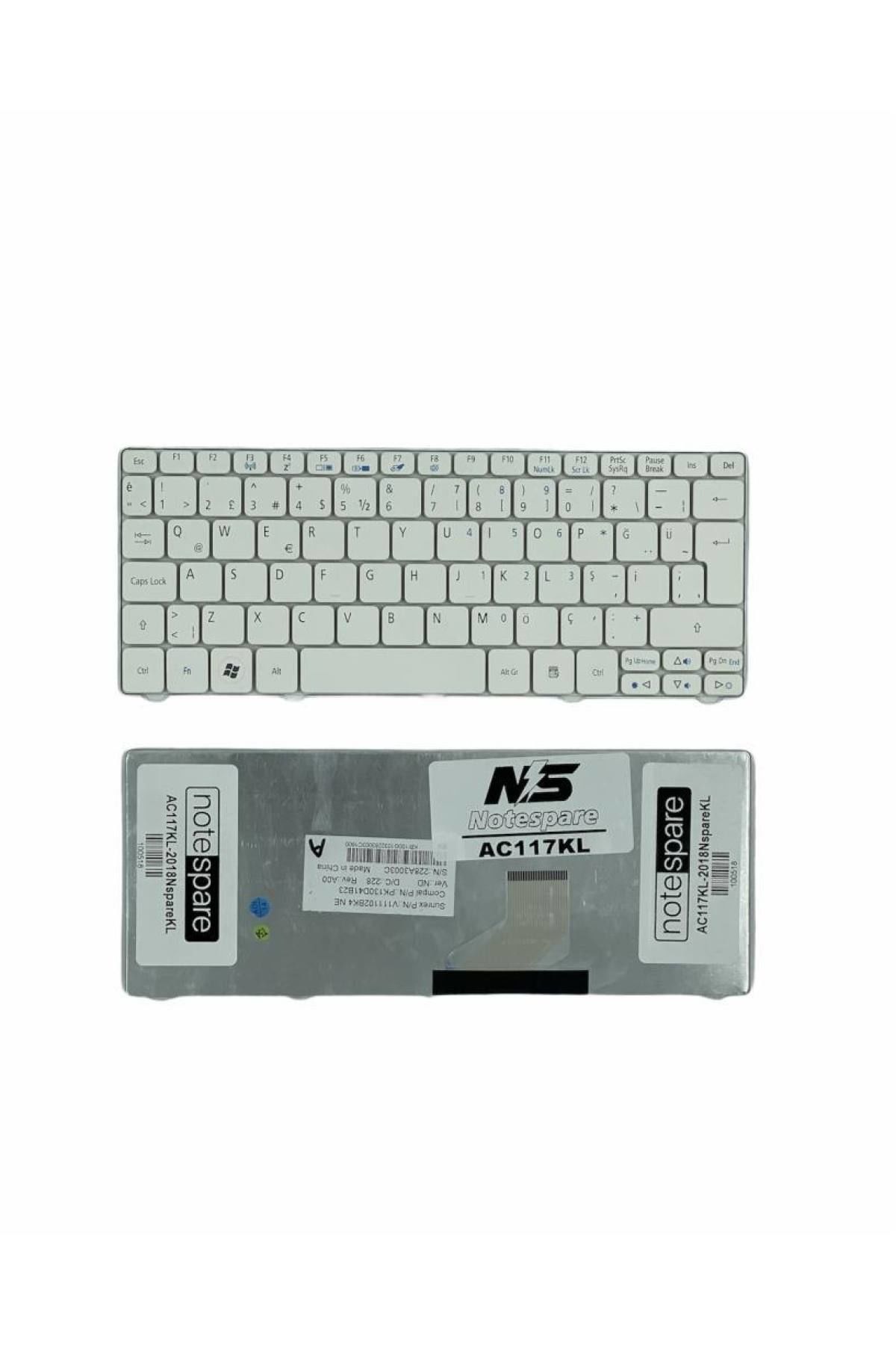 Acer ile Uyumlu Aspire D255, D255E, D257, D260, D270 Notebook Klavye Beyaz TR