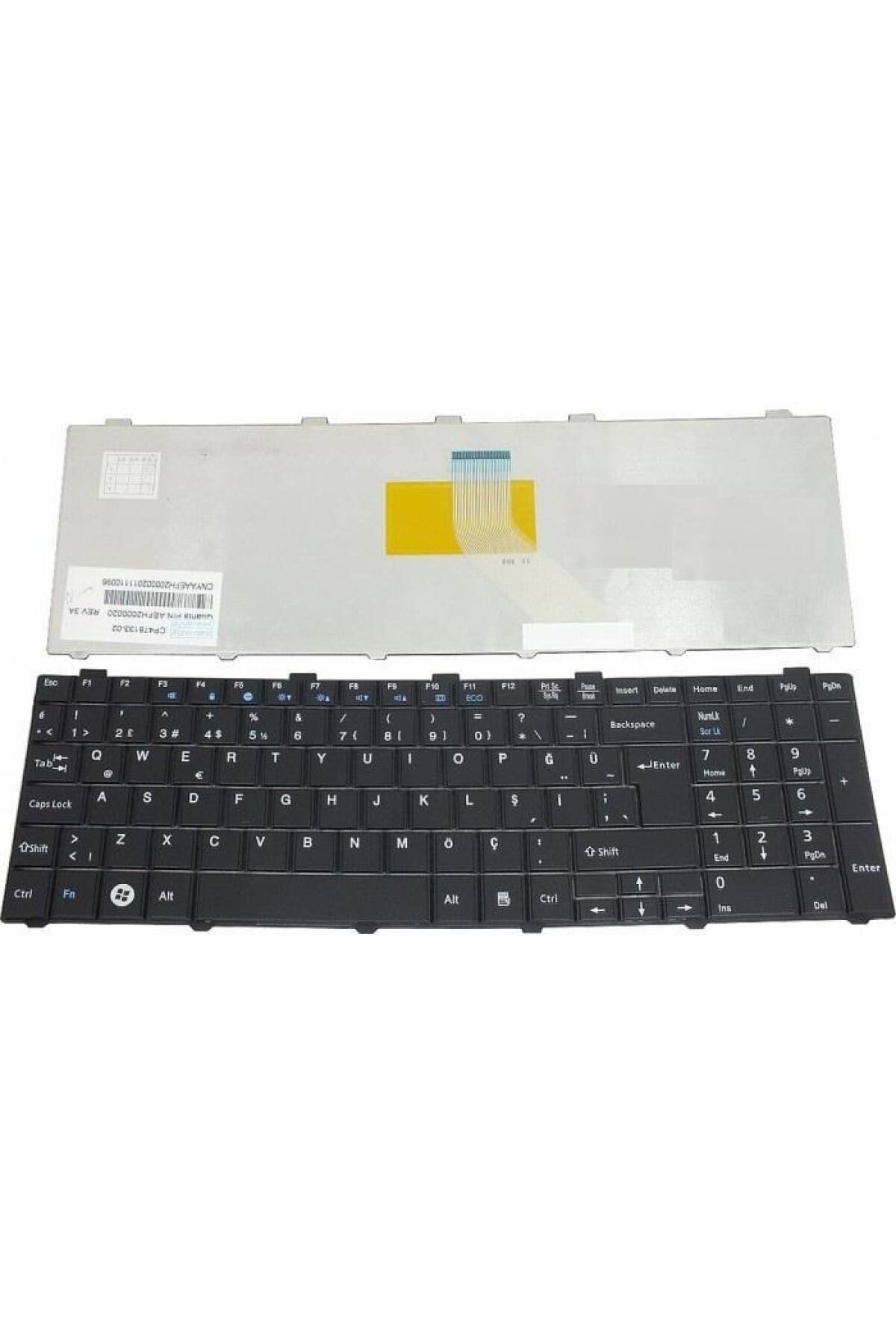 Fujitsu Siemens ile Uyumlu AEFH2000020, AH531MRSE5TR Notebook Klavye Siyah TR