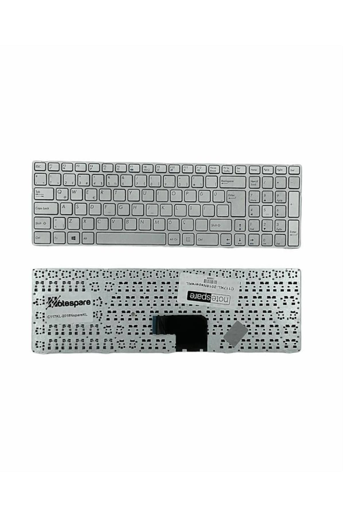 Casper ile Uyumlu Nirvana PG-C15B-2, PG-C15M-2, PG-C15M-4 Notebook Klavye Gümüş Gri TR
