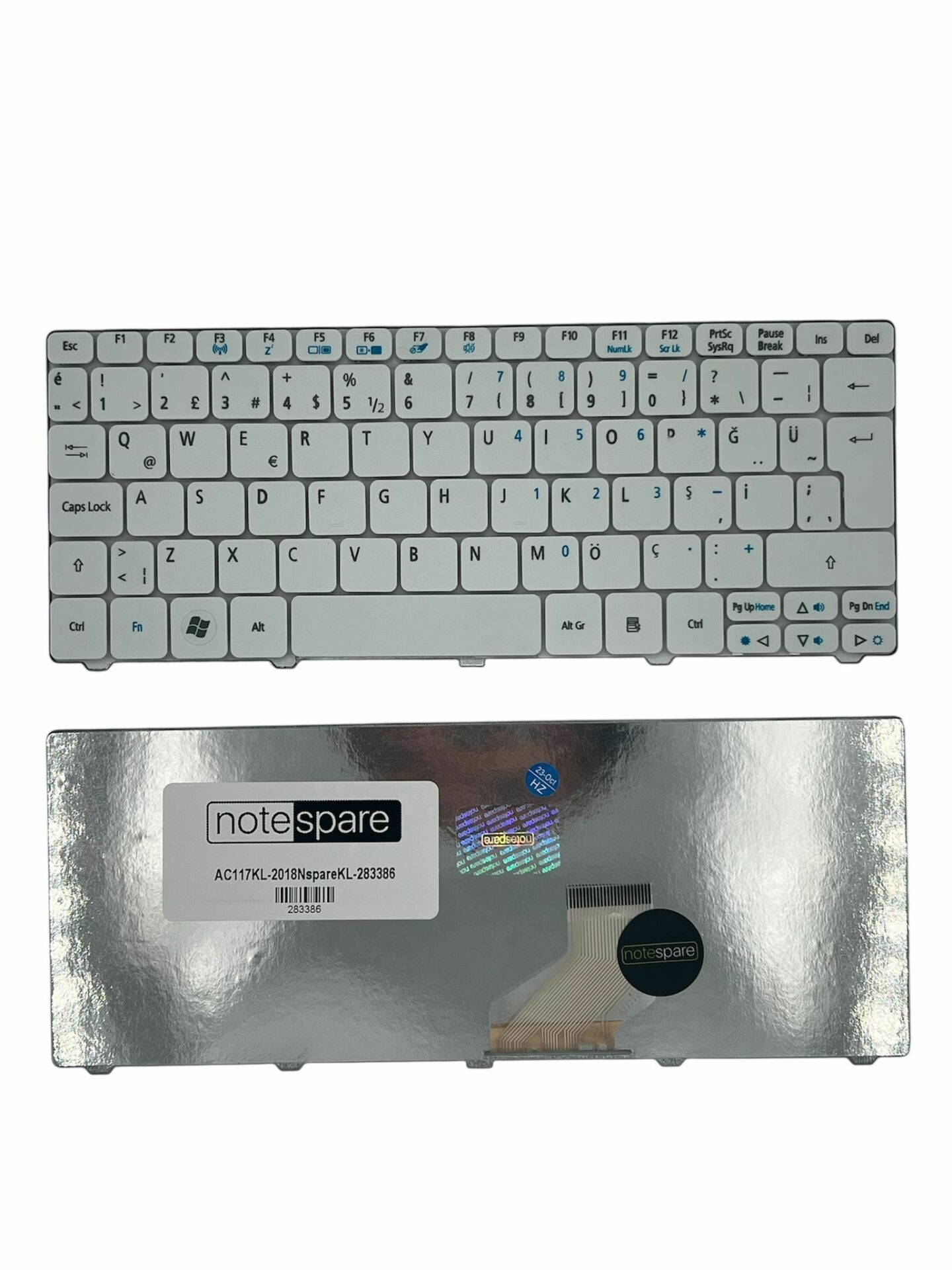 Acer ile Uyumlu Aspire One D270-1679, D270-1806, D270-1824, D270-1835 Notebook Klavye Beyaz TR