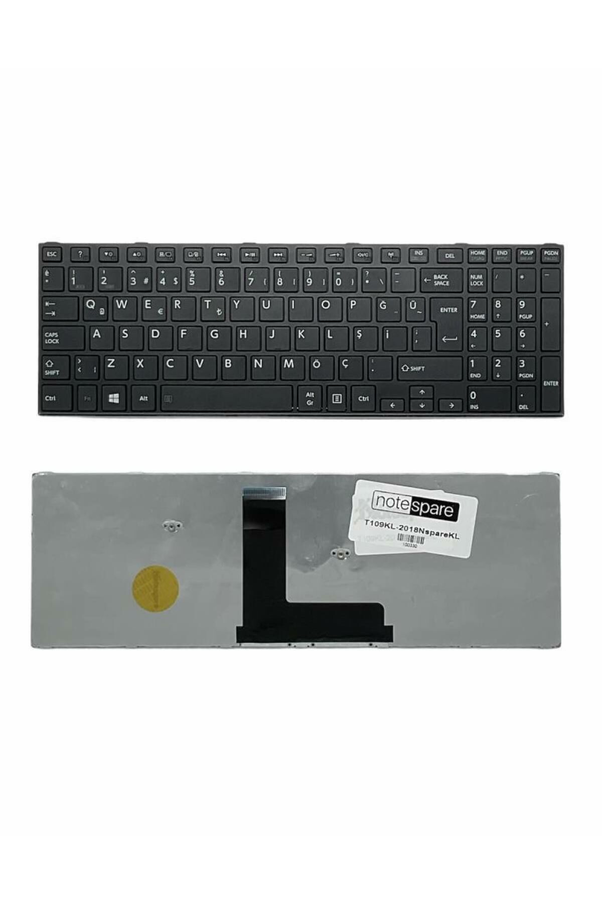 Toshiba ile Uyumlu Satellite C50-B-15V, C50-B-160, C50-B-171, C50-B-173 Notebook Klavye Siyah TR