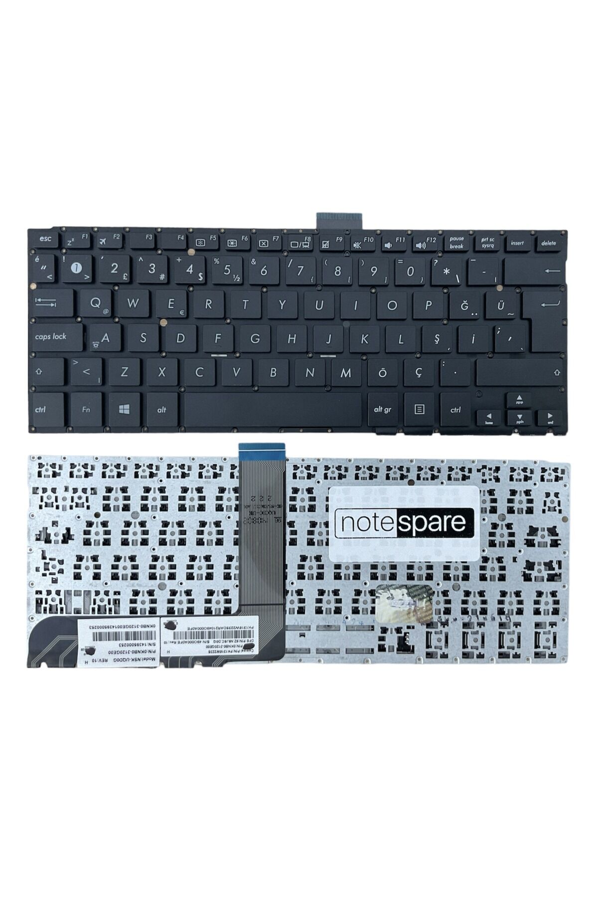 Asus ile Uyumlu Transformer Book Flip TP300LJ, TP300UA Notebook Klavye Siyah TR