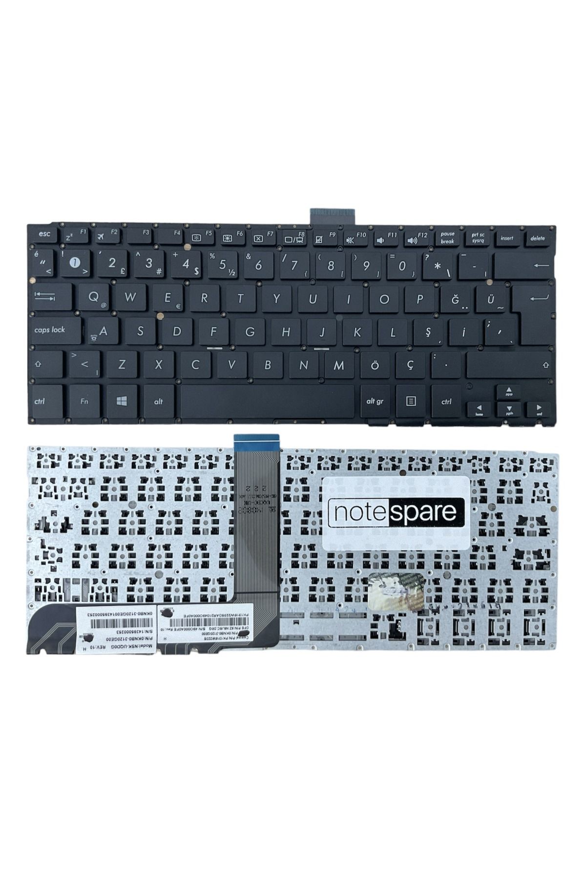 Asus ile Uyumlu Transformer Book Flip TP300LJ-C4040H, TP300LJ-C4040T Notebook Klavye Siyah TR