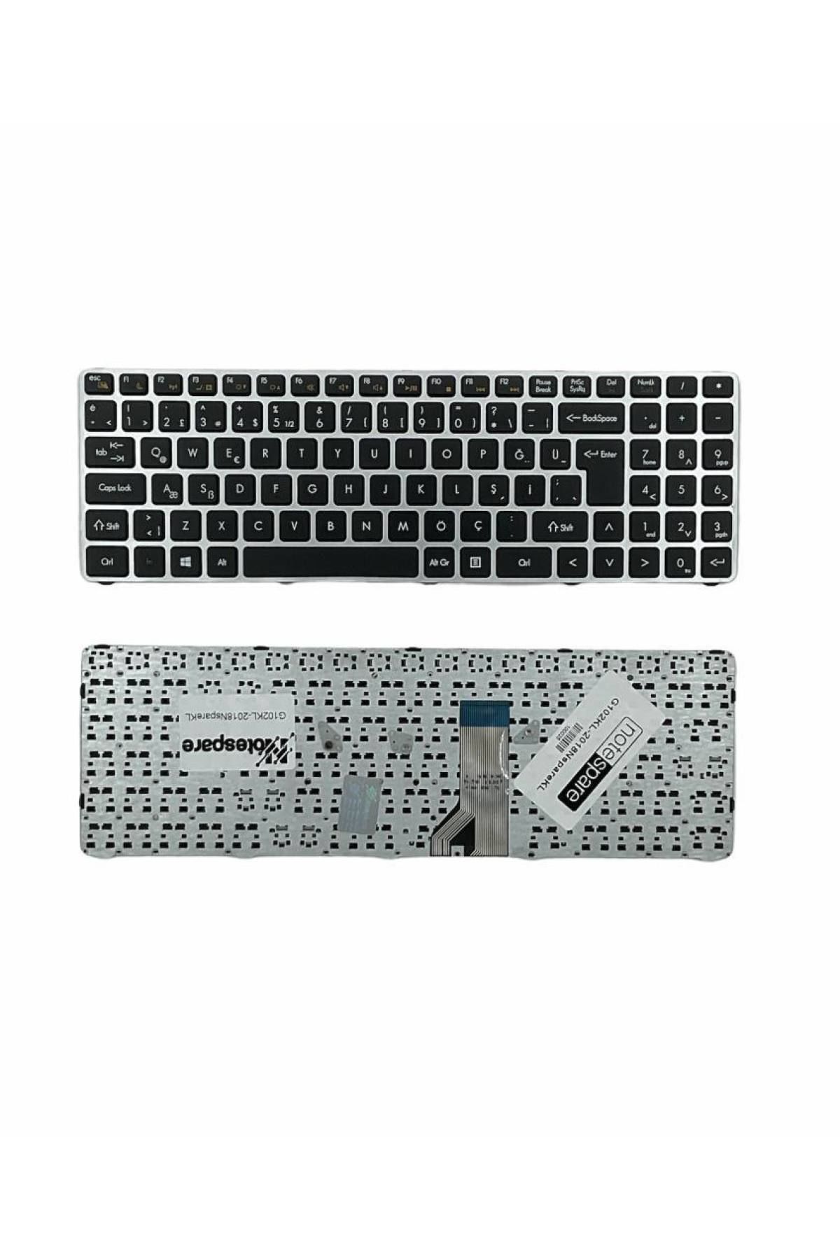 Casper ile Uyumlu MP12K73US920, MP-12K73US920, MP-12K76TQ-9202 Notebook Klavye Gümüş Gri TR