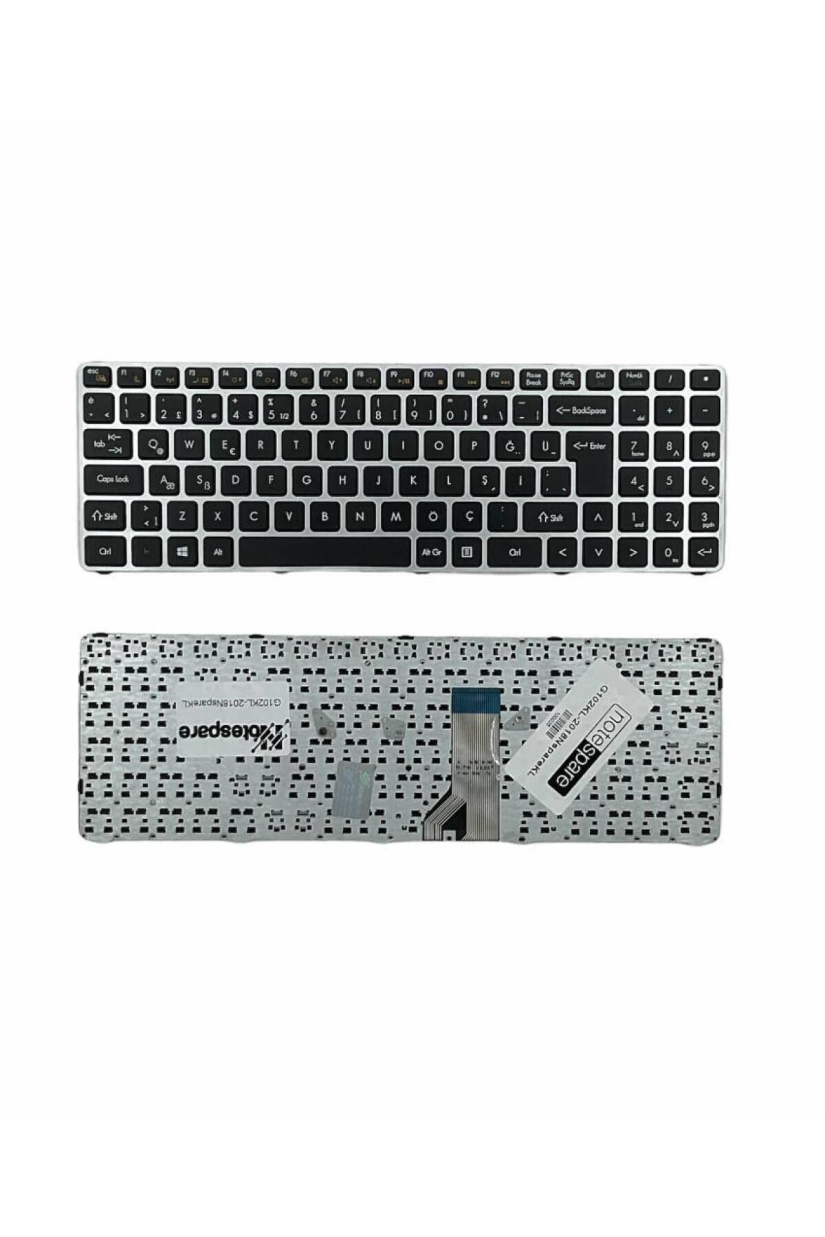 Exper ile Uyumlu MP-12K73US920, MP-12K76TQ-920, MP-12K76TQ-9202 Notebook Klavye Gümüş Gri TR