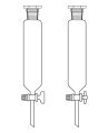Ayırma hunisi, Silindirik tip,  PTFE Musluk