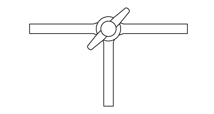 Vidalı ve contalı Üç yollu PTFE musluk