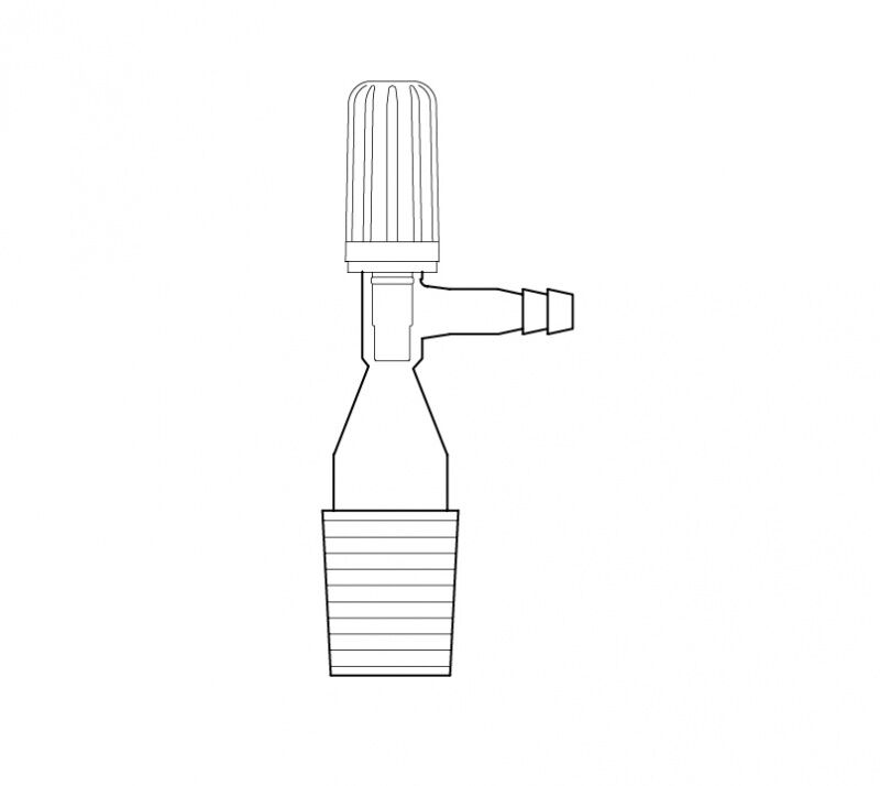 Desikatör musluğu, PTFE, valf musluklu NS : 24/29  , 2.5 mm Delik Çapı