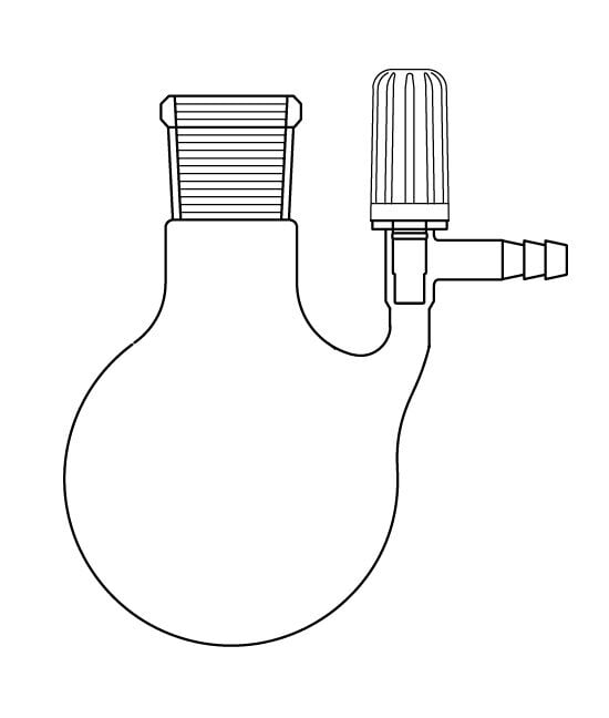 Azot (Schlenk) balonu, PTFE Valf musluklu	 NS : 14,5/23