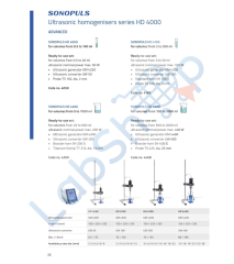 Bandelin Hd 4200 Ultrasonik Homojenizatör 20~900ML Çalışma Hacmi