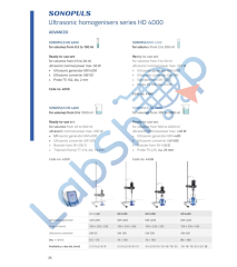 Bandelin Hd 4400 Ultrasonik Homojenizatör 500~2000ML Çalışma Hacmi