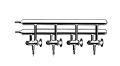 Vakum manifoldu (Inert atmosfer azot hattı), Çift hatlı, Teflon Musluklu