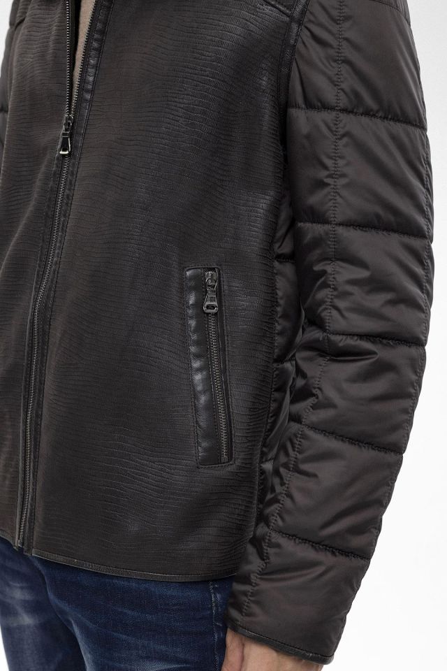 Brown James Man Genuine Shearling Coat