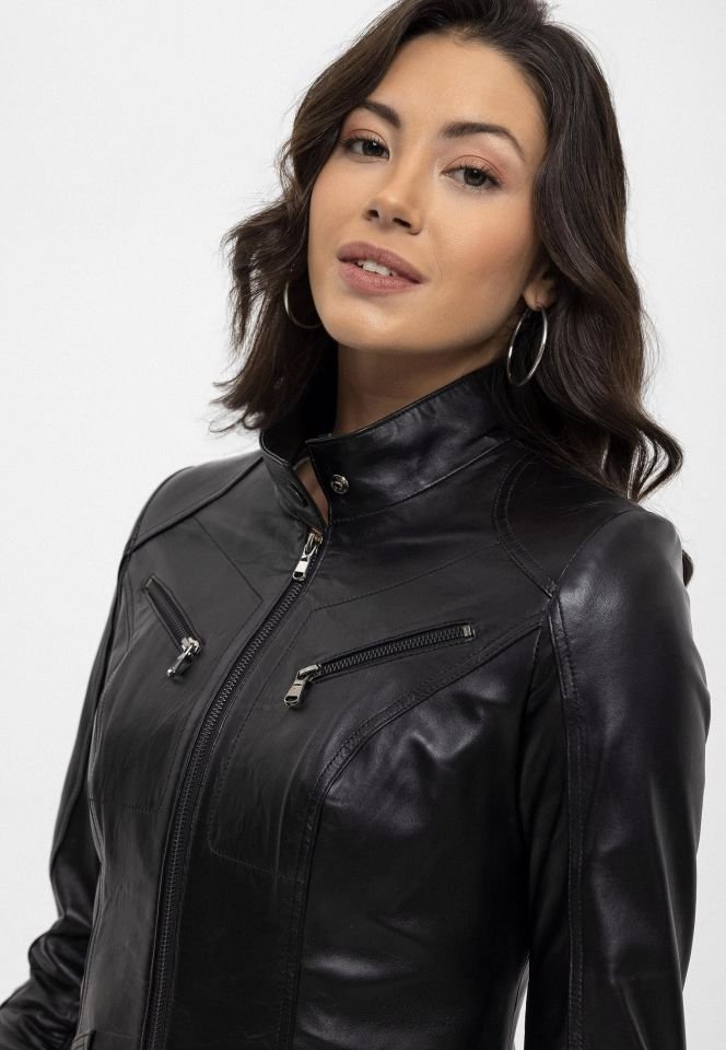 Black Maeve  Woman Genuine Leather Jacket