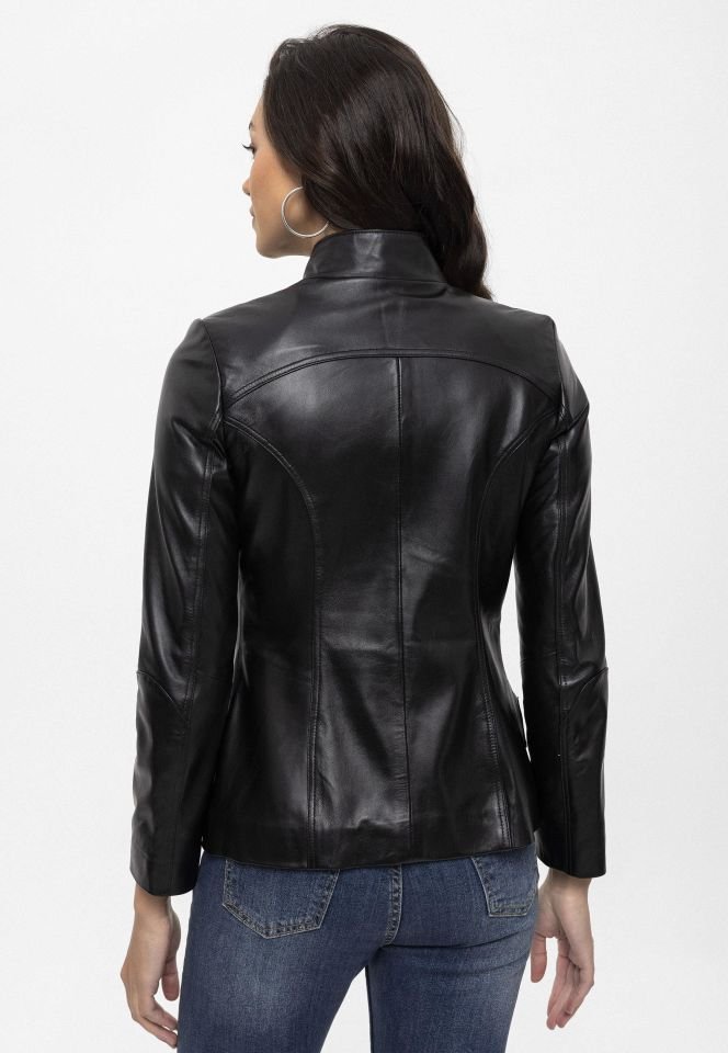 Black Maeve  Woman Genuine Leather Jacket