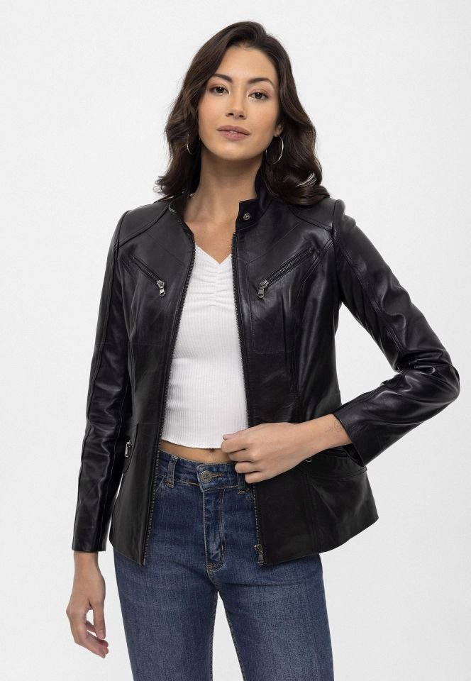 Black Maeve  Woman Genuine Leather Jacket