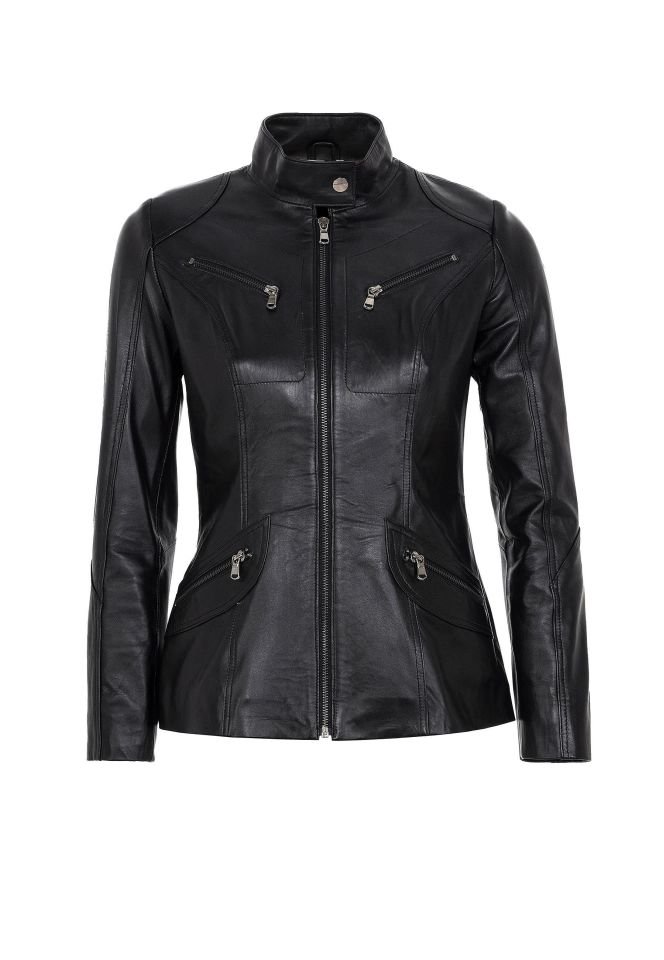 Black Maeve  Woman Genuine Leather Jacket
